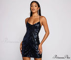 Sassy Lace-Up Stylish Sequin Mini Dress