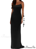 Satin Backless Spaghetti Strap for Women Sexy Backless 3D Flower Tassels Party Cocktail Y2K Vestidos