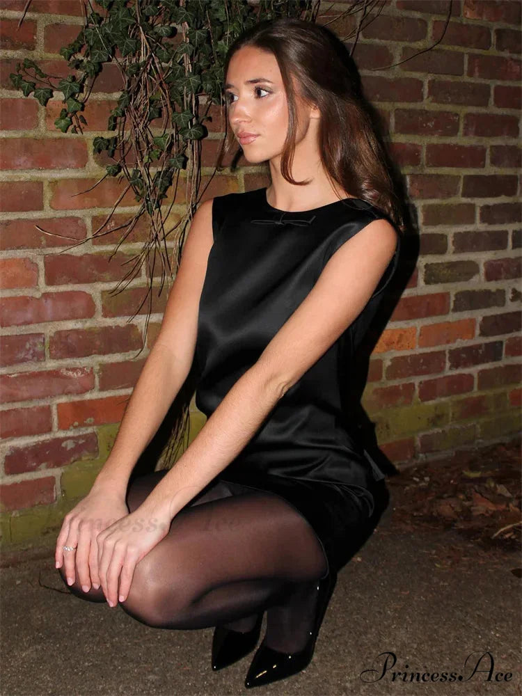 Satin Bow Petite Dress