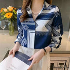 Satin Elegant Fashion Printing Shirt