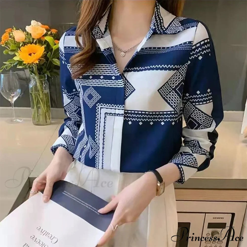 Satin Elegant Fashion Printing Shirt