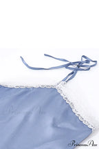 Satin Halter Lace Patchwork Dress