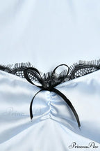 Satin Mini Dress with Lace Patchwork