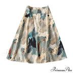 Satin Office Lady Silk Midi Skirts