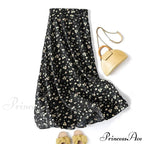 Satin Office Lady Silk Midi Skirts