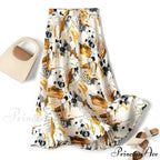 Satin Office Lady Silk Midi Skirts