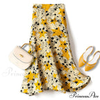 Satin Office Lady Silk Midi Skirts