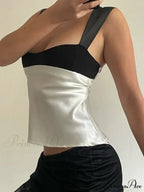 Satin Plunge Crop Top Mini Dress