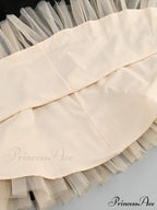 Satin Tulle Frill Charming Strap Mini Dress