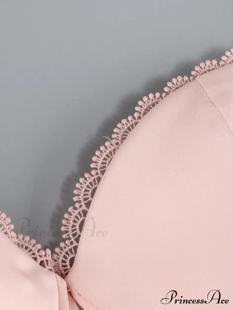 Satin Tulle Frill Charming Strap Mini Dress