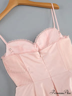 Satin Tulle Frill Charming Strap Mini Dress