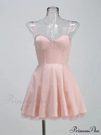 Satin Tulle Frill Charming Strap Mini Dress