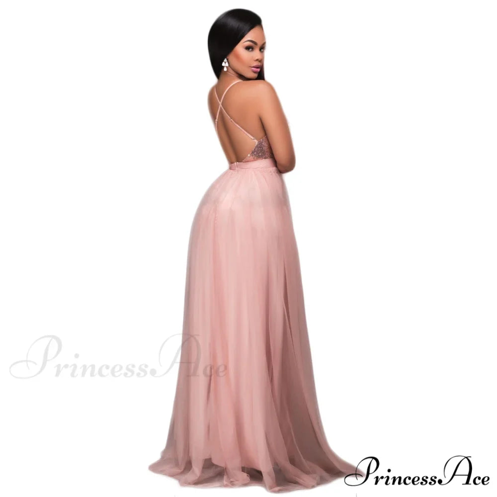 Saylor Formal Double Charming Slit Tulle Dress