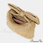 Seaside Arc Form Straw Clutch Wristlet