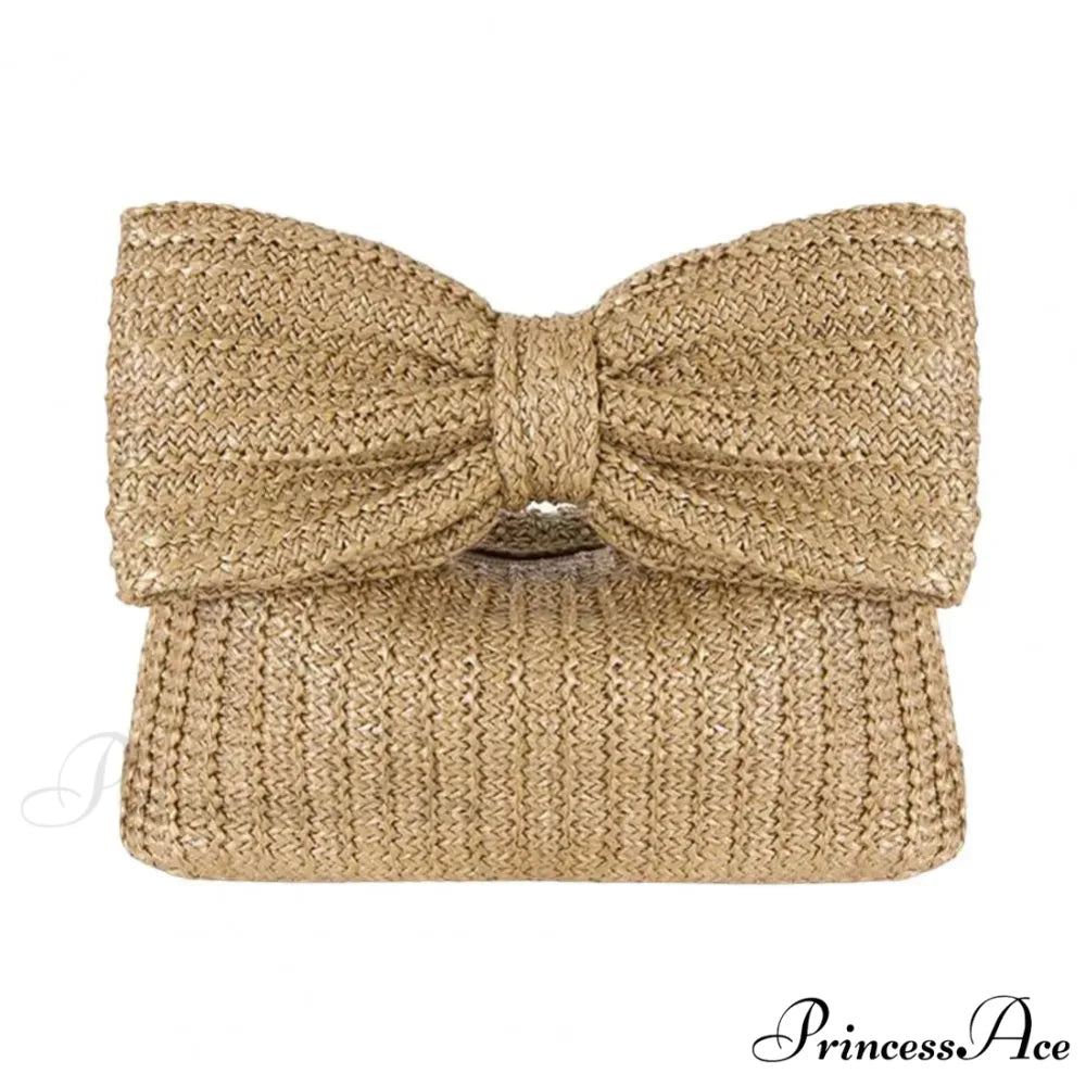 Seaside Arc Form Straw Clutch Wristlet