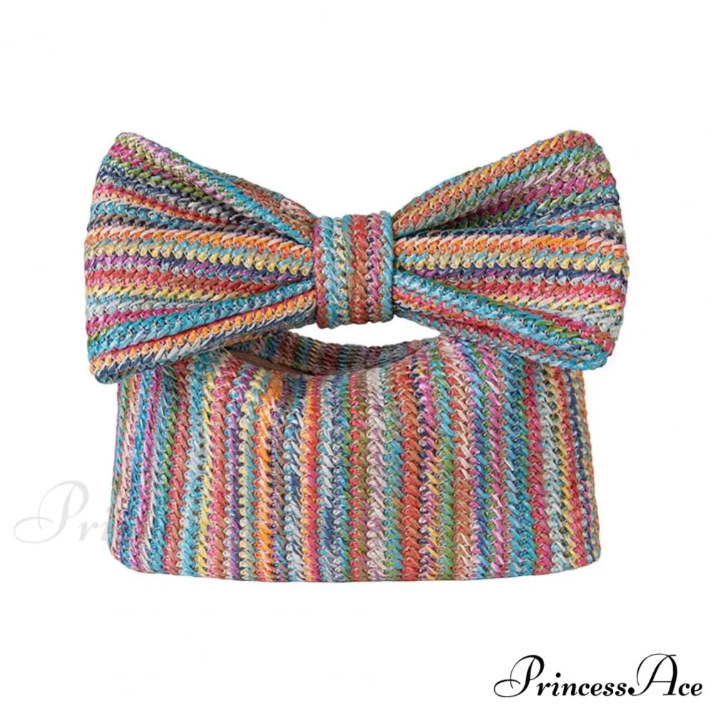 Seaside Arc Form Straw Clutch Wristlet