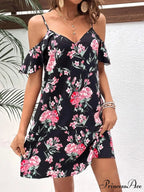 Seductive Bandeau Patterned Summer Flower Dress