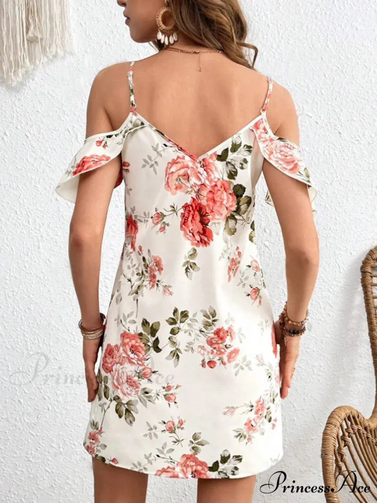 Seductive Bandeau Patterned Summer Flower Dress