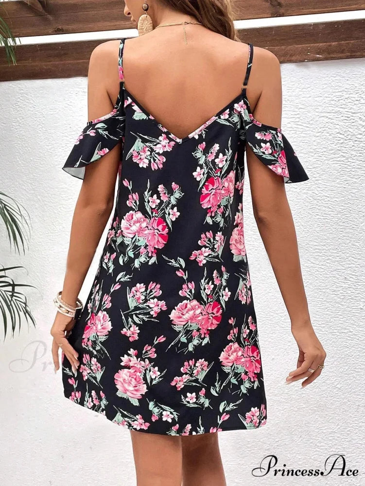 Seductive Bandeau Patterned Summer Flower Dress