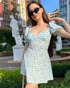 Seductive Blossom Pattern Envelop Blossom Dress