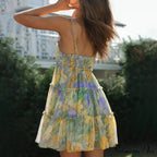 Seductive Chiffon Frill Floral Suspender Sundress