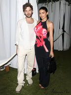 Seductive Halter Open-Back Blossom Pattern Body-Hugging Floral Dress