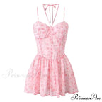 Seductive Halter Sling Floral Print Jumpsuit Floral Dress