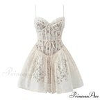 Seductive Lace Sling Lower Waist Floral Dress