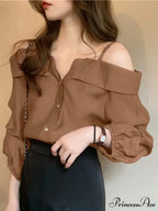 Seductive Off Shoulder Ruffled Monochrome Top