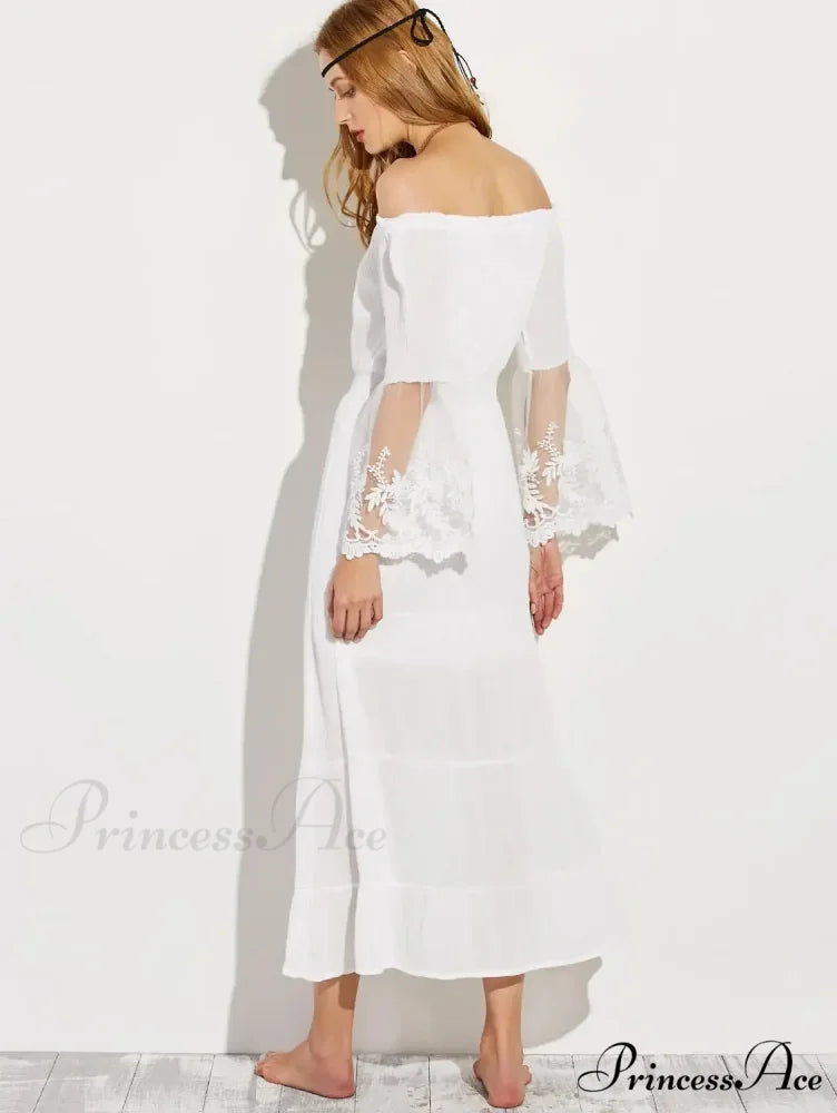 Seductive Off-The-Shoulder Lace Bohemian Dress