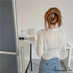 Seductive Stitched Blossom Knitted Top Celebration Blouse