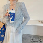 Seductive Stitched Blossom Knitted Top Celebration Blouse