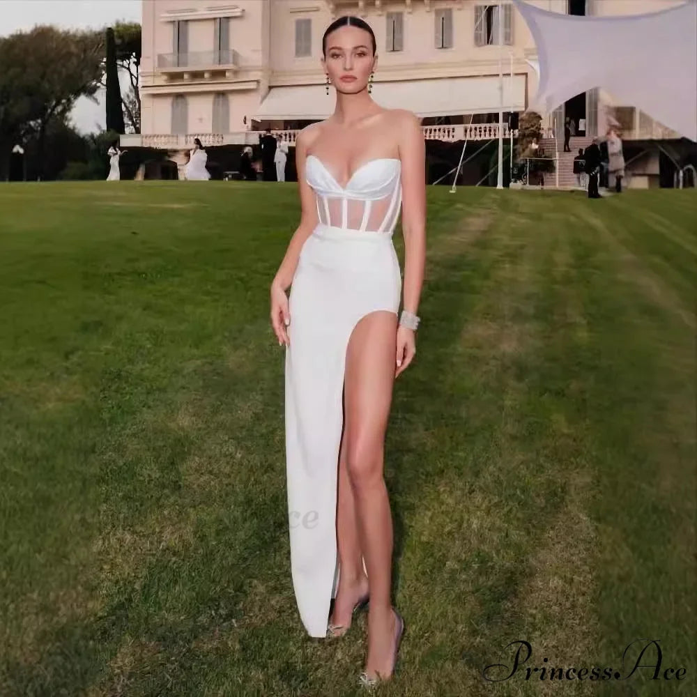 Seductive Transparent Strapless Long Prom Dress