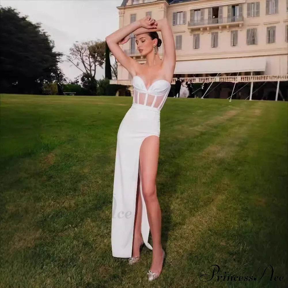 Seductive Transparent Strapless Long Prom Dress