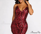 Seline Formal Stylish Sequin Scroll Dress