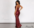 Seline Formal Stylish Sequin Scroll Dress