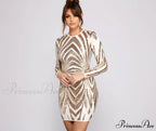 Sequin Beauty Long Charming Sleeve Mini Dress