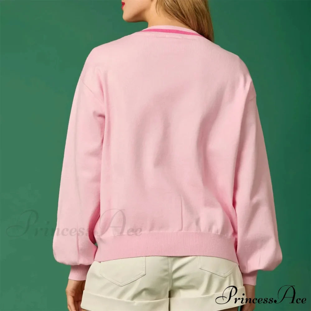 Sequin Christmas Nutcracker V-neck Cardigan