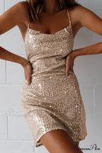 Sequin Crisscross Back Dress