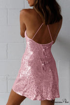 Sequin Crisscross Back Dress