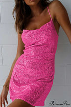 Sequin Crisscross Back Dress