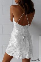 Sequin Crisscross Back Dress