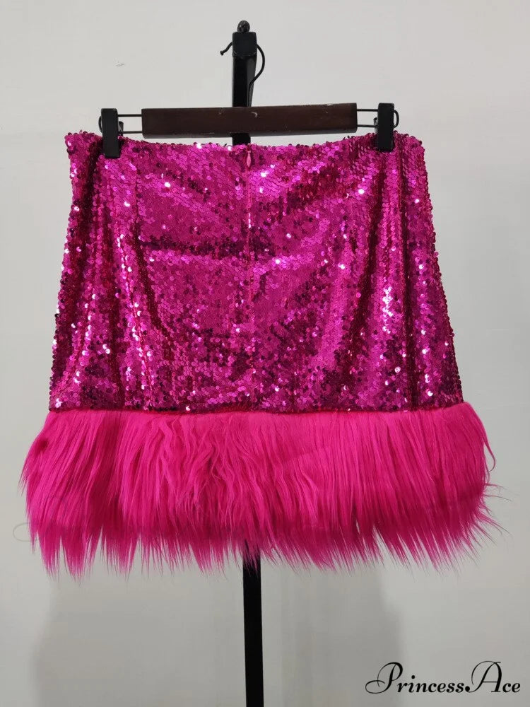 Sequin Feather Women's Short Party Skirt