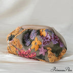 Sequin Floral Clutch Wristlet