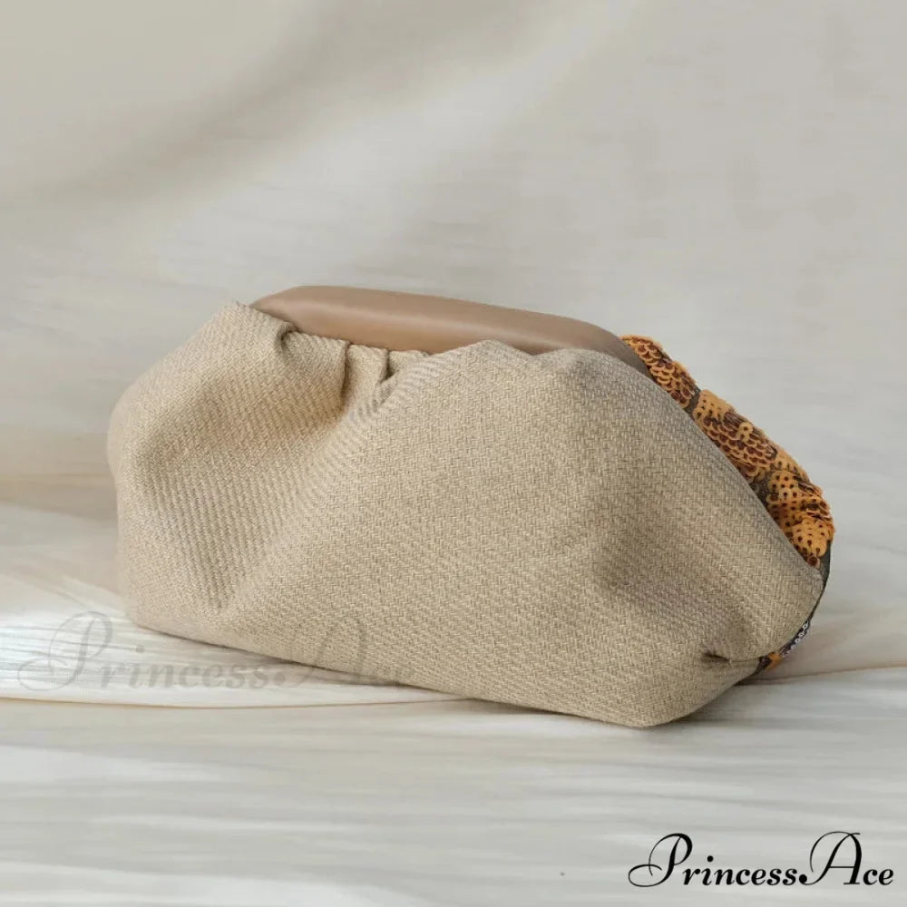 Sequin Floral Clutch Wristlet