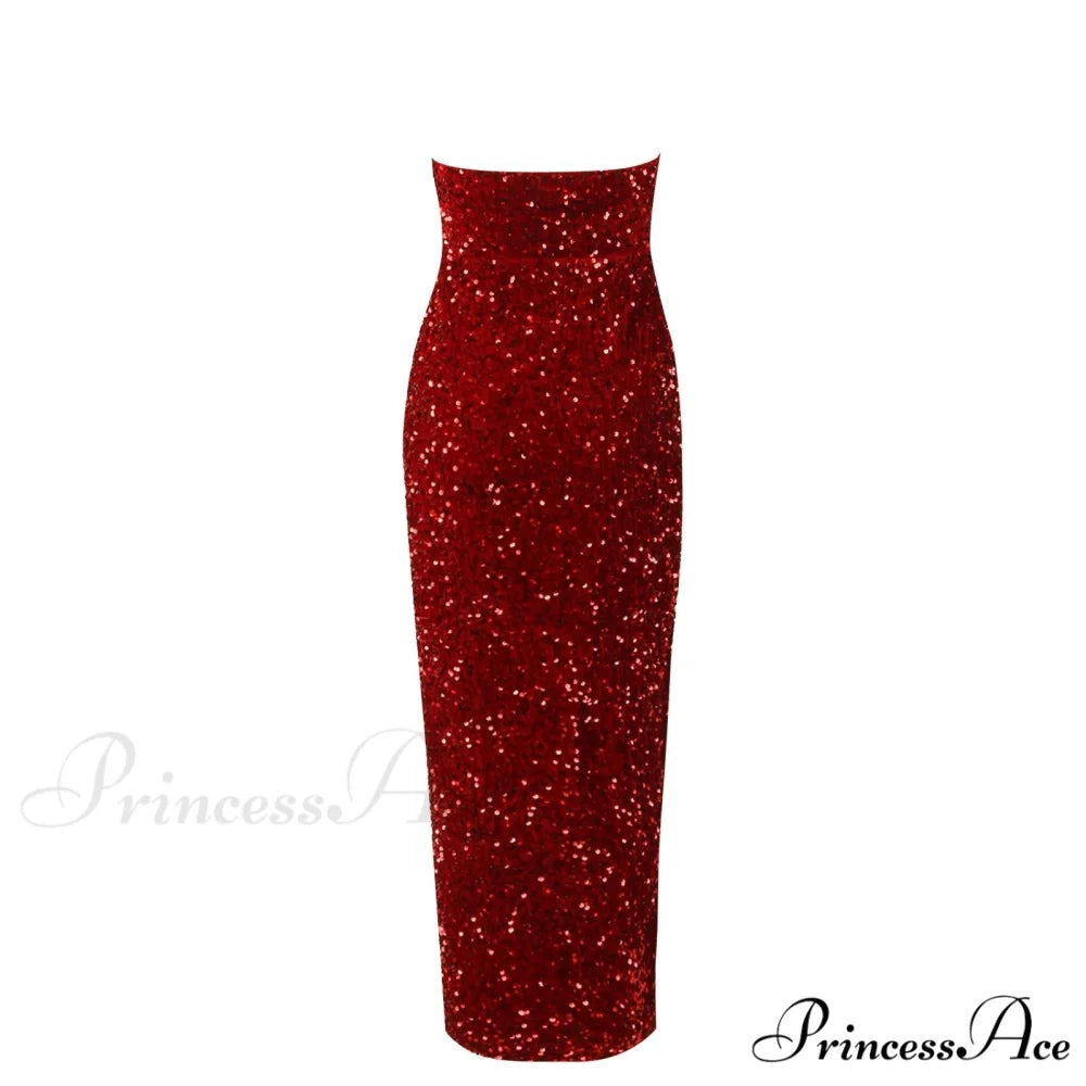 Sequin High Slit Christmas Party Dress