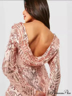 Sequin Hood Stylish Party Dress