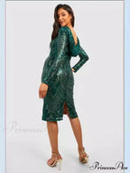 Sequin Hood Stylish Party Dress