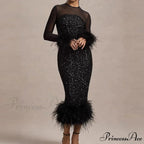 Sequin Mesh Backless Casual Party Dress