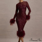 Sequin Mesh Backless Casual Party Dress